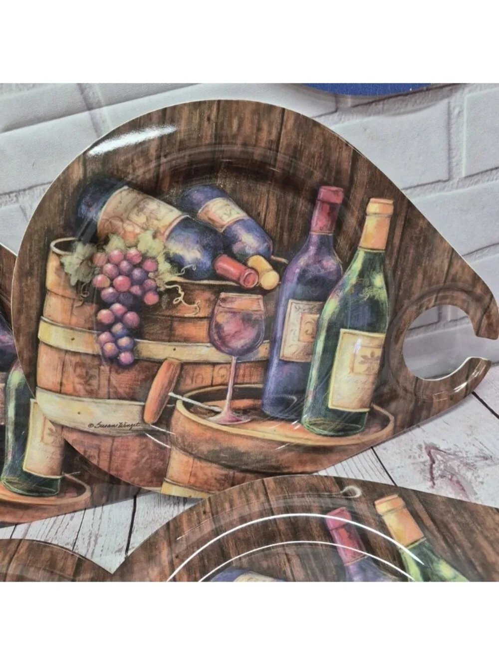 Susan Winget for Keller Charles Melamine Appetizer‎ Cocktail Plates~Lot Of 6
